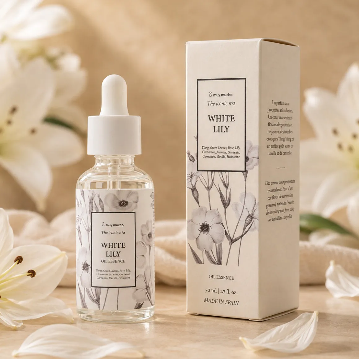 Aceite Esencial White Lily 50 ml para Difusores y Quemadores
