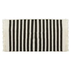 Alfombra de Algodón Negro 80 × 150 cm