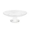 Bandeja con pie cristal relieve