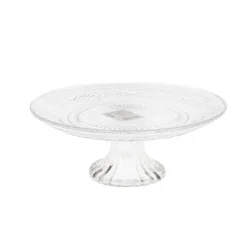 Bandeja con pie cristal relieve