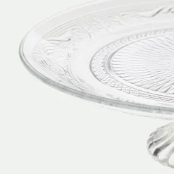 Bandeja con pie cristal relieve