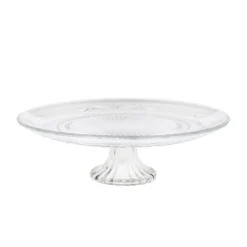 Bandeja con pie cristal relieve