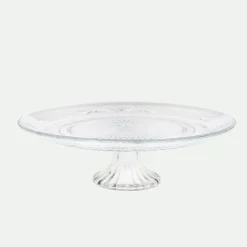 Bandeja con pie cristal relieve