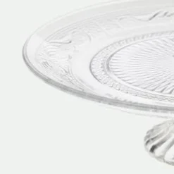 Bandeja con pie cristal relieve