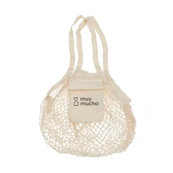 Bolsa de Red Plegable Natural de Algodón