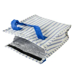 Bolsa Térmica de Rayas Azules de Algodón 22 x 11 x 26 cm