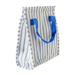 Bolsa Térmica de Rayas Azules de Algodón 22 x 11 x 26 cm