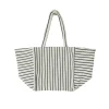 Bolso de Algodón con Rayas Azul Marino