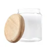 Bote de Borosilicato con Tapa de Acacia Transparente para almacenaje