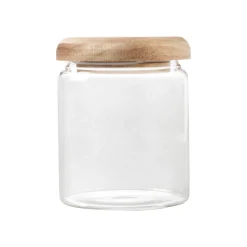 Bote de Borosilicato con Tapa de Acacia Transparente para almacenaje