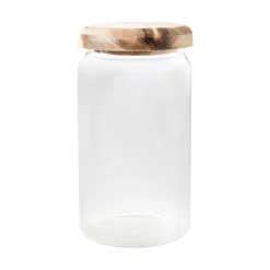 Bote de Borosilicato con Tapa de Acacia Transparente para cocina