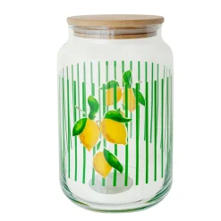 Bote de vidrio con tapa de bambú 970 ml