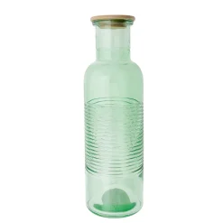 Botella de vidrio con tapa de bambú verde 1070 ml