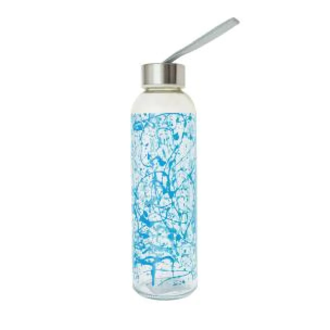 Botella vidrio 500cc tapa y lazo azul