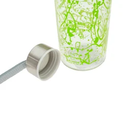 Botella vidrio 500cc tapa y lazo verde
