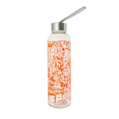 Botella vidrio 500cl tapa y lazo naranja