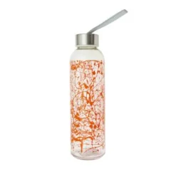 Botella vidrio 500cl tapa y lazo naranja