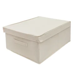 Caja Plegable Beige con Tapa y Asa 36X48X19