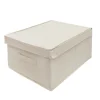 Caja Plegable Beige con Tapa y Asa 40X50X25
