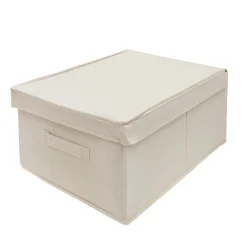 Caja Plegable Beige con Tapa y Asa 40X50X25