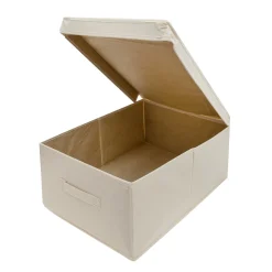Caja Plegable Beige con Tapa y Asa 40X50X25