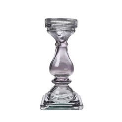 Candelabro vidrio gris