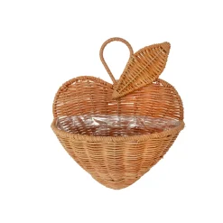 Cesta colgante de ratán