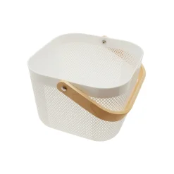 Cesta con Asa Blanca 24.5 x 24.5 x 18