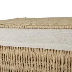 Cesta con tapa y tejido interior