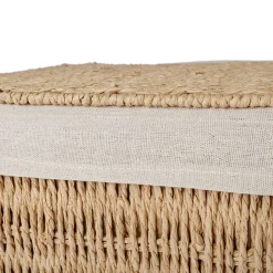 Cesta con tapa y tejido interior