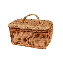Cesta de ratán con tapa