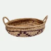 Cesta mimbre cenefa negra con asas