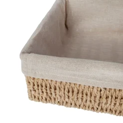 Cesta rectangular con tejido interior