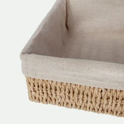 Cesta rectangular con tejido interior