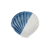 Concha de Mar Decorativa de Porcelana Blanco y Azul