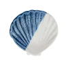 Concha de Mar Decorativa de Porcelana Blanco y Azul