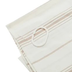 Cortina de Ducha Beige con Rayas y 12 Anillas 180 × 200 cm