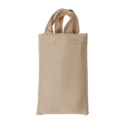 Cortina de Ducha Beige Texturizada con 12 Anillas 180 × 200 cm