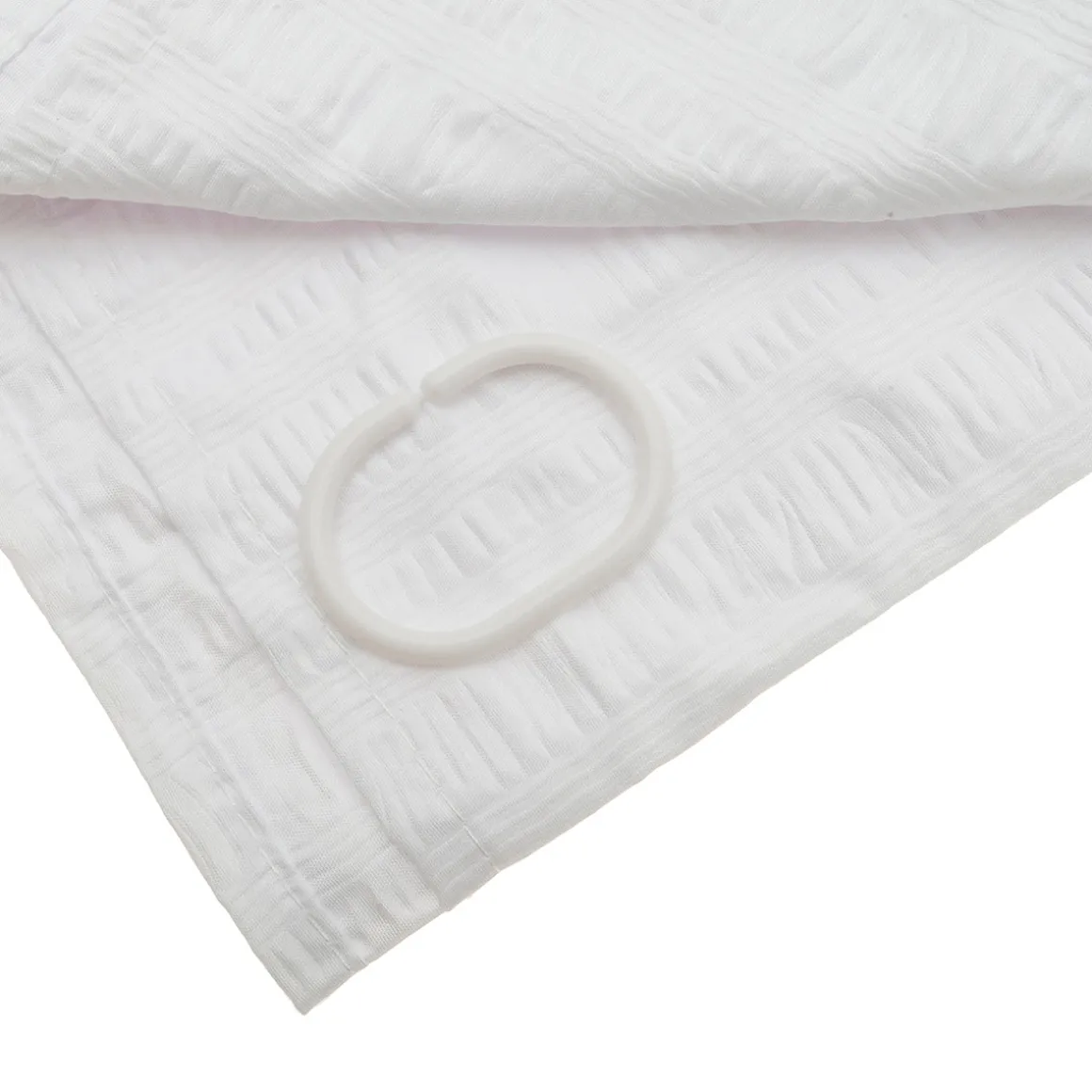 Cortina de Ducha Blanca con 12 Anillas 180 × 200 cm