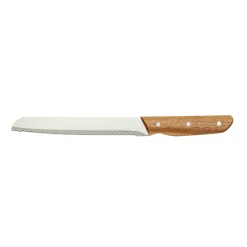 Cuchillo de Pan de Acero Inoxidable con Mango de Acacia