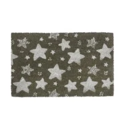 Felpudo fibra coco estrellas negro