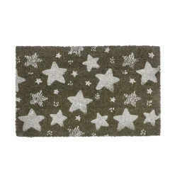 Felpudo fibra coco estrellas negro