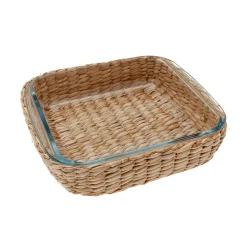Fuente de Cristal y Fibra Natural 24,5 cm