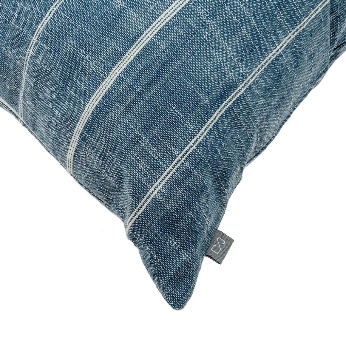 Funda de Cojín Azul con Rayas Blancas 45 x 45 cm