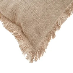 Funda de Cojín de Algodón Beige 45 × 45 cm
