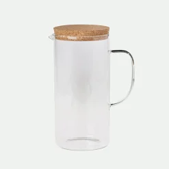 Jarra borosilicato c/tapón corcho