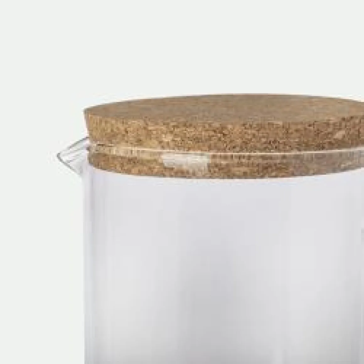 Jarra borosilicato c/tapón corcho
