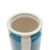 Jarrón Blanco y Azul de Cerámica 11 x 20 cm