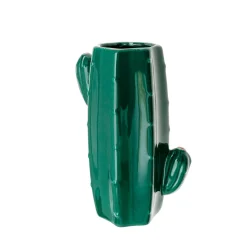Jarrón Cactus Verde de Cerámica 12 x 7 x 17 cm