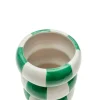 Jarrón de Cerámica Verde Bicolor 12,4 x 12,4 x 15,5 cm
